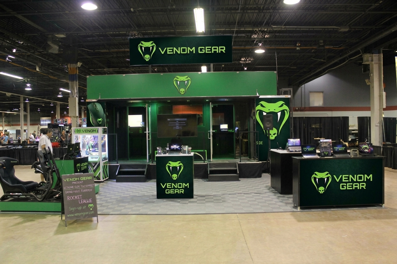Venom Gear booth at a gaming event